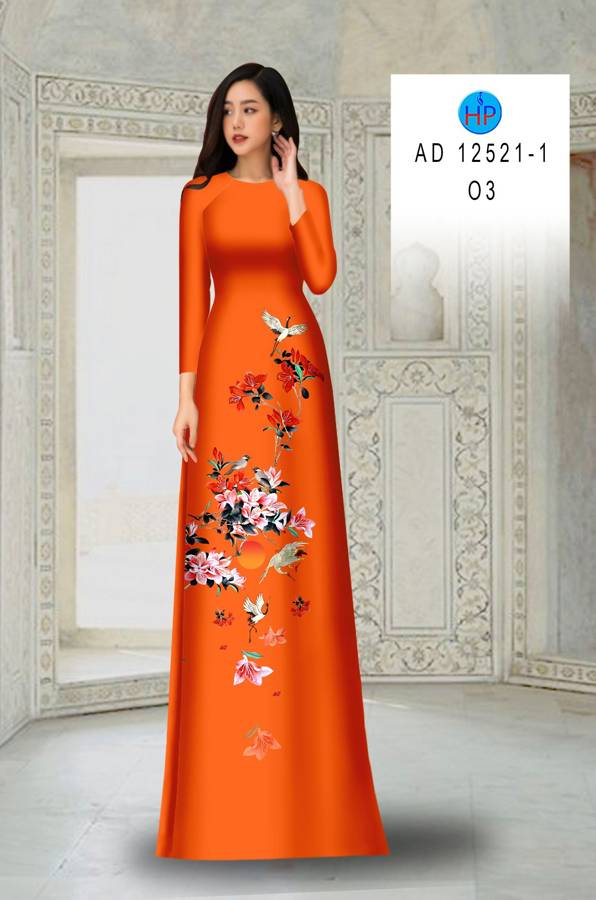 Vải Áo Dài Hoa In 3D AD 12521 24